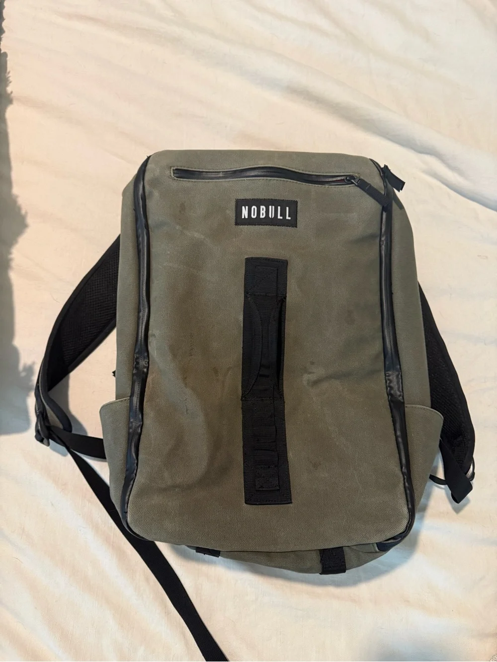 NOBULL Olive Green Waxed Canvas Backpack